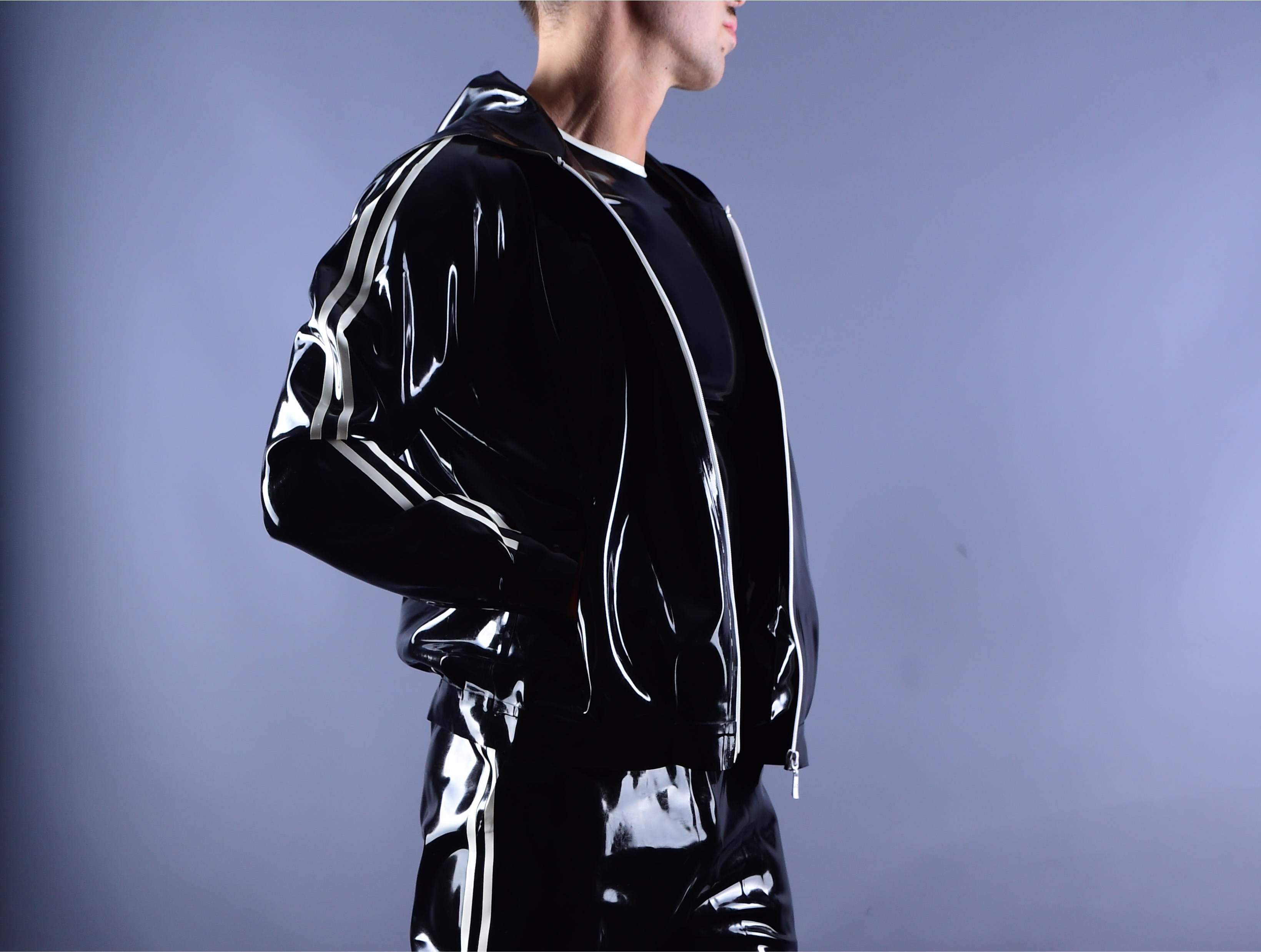 Trackline  Latex Hoodie