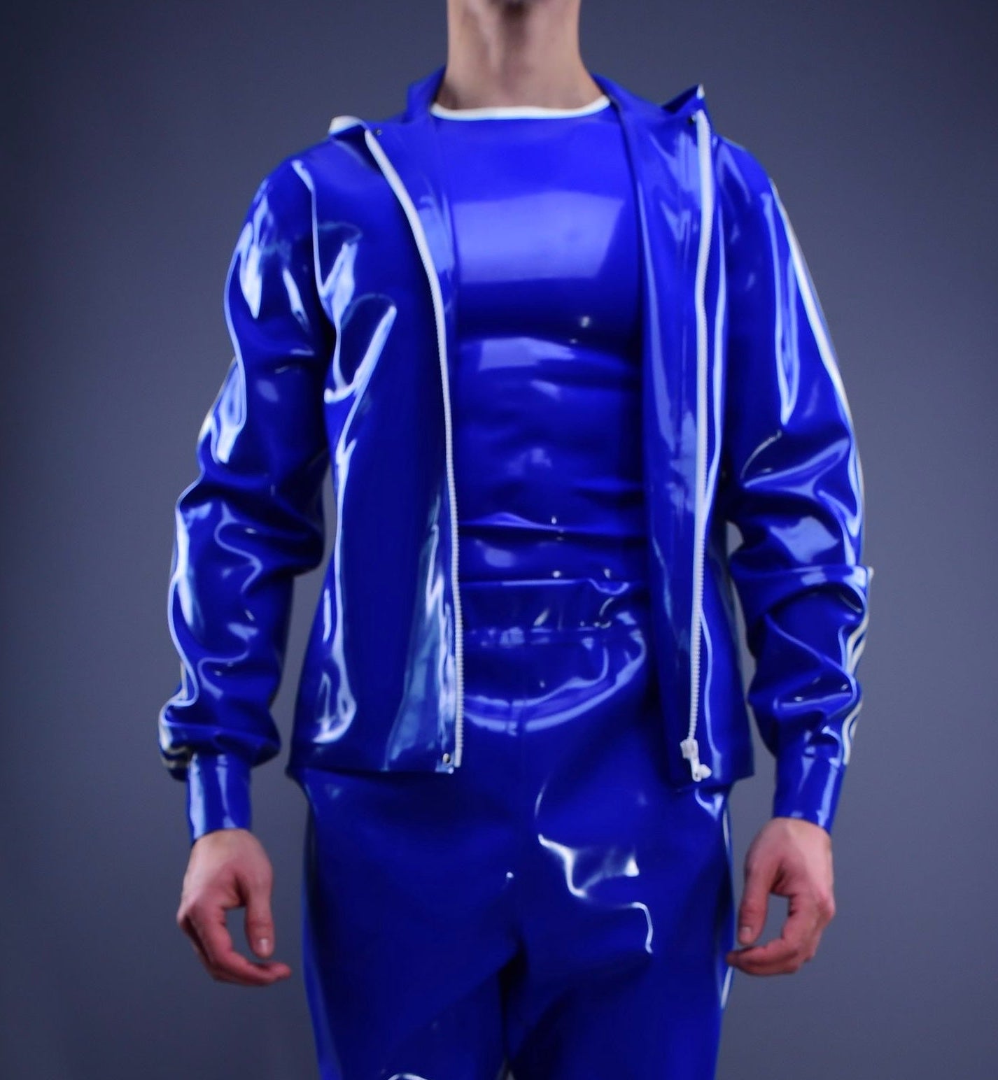 Trackline  Latex Hoodie Blue Edition
