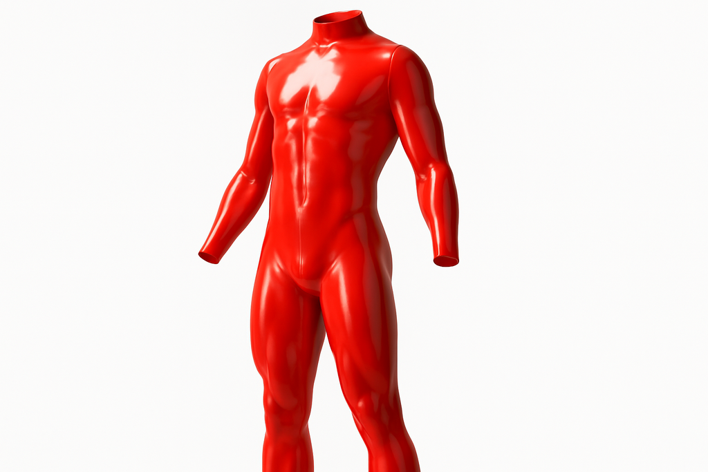 Red latex suit